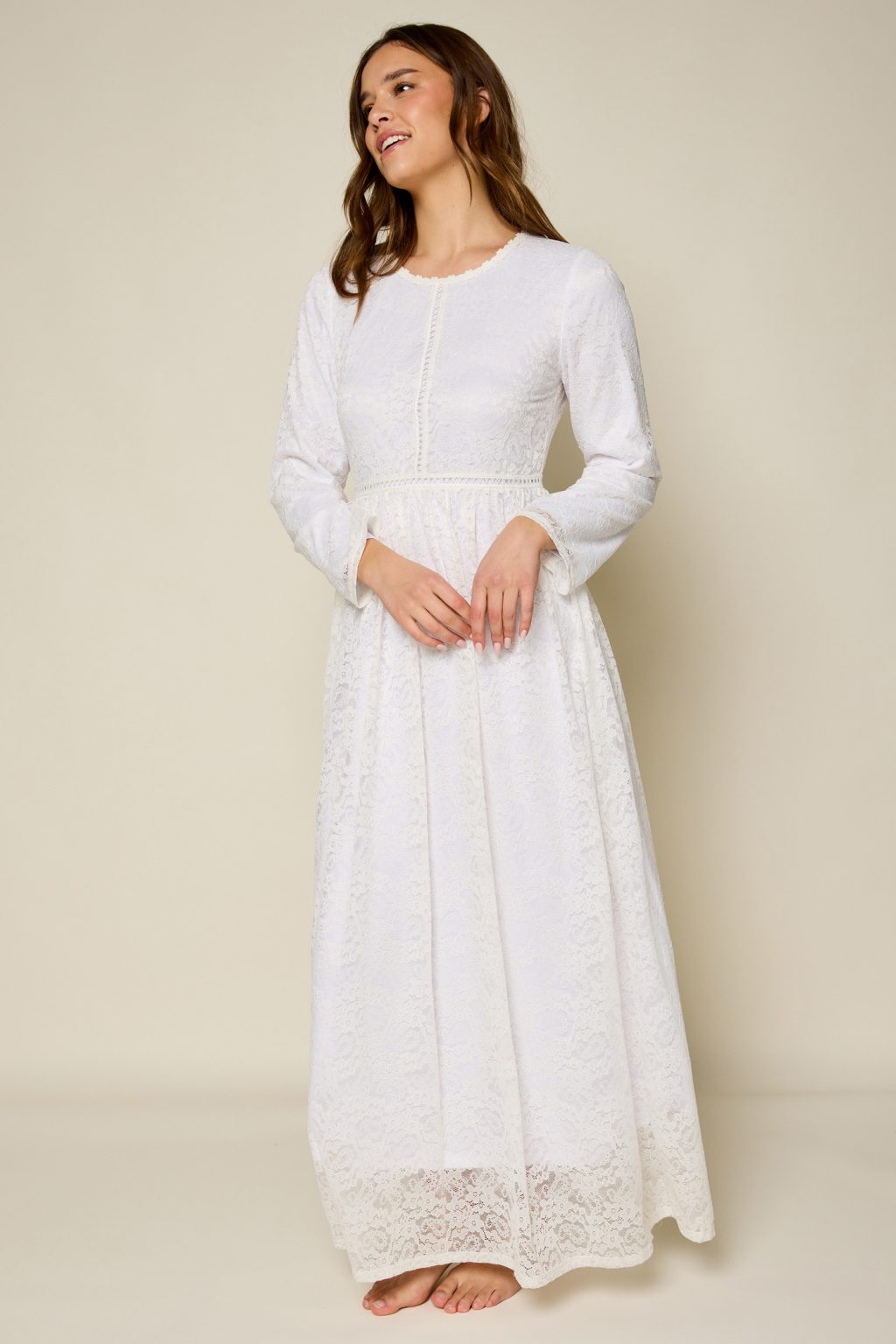 modest white dress